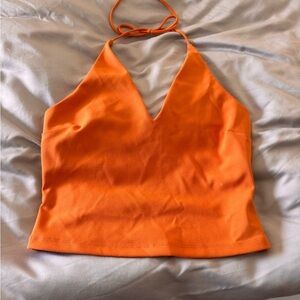 Dynamite Orange Sleeveless Crop Tank Top